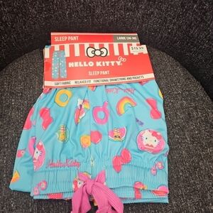 NWT Hello Kitty Womans Size Large (36-38) Bioworld Pajama Sleep Pants Fun Print!
